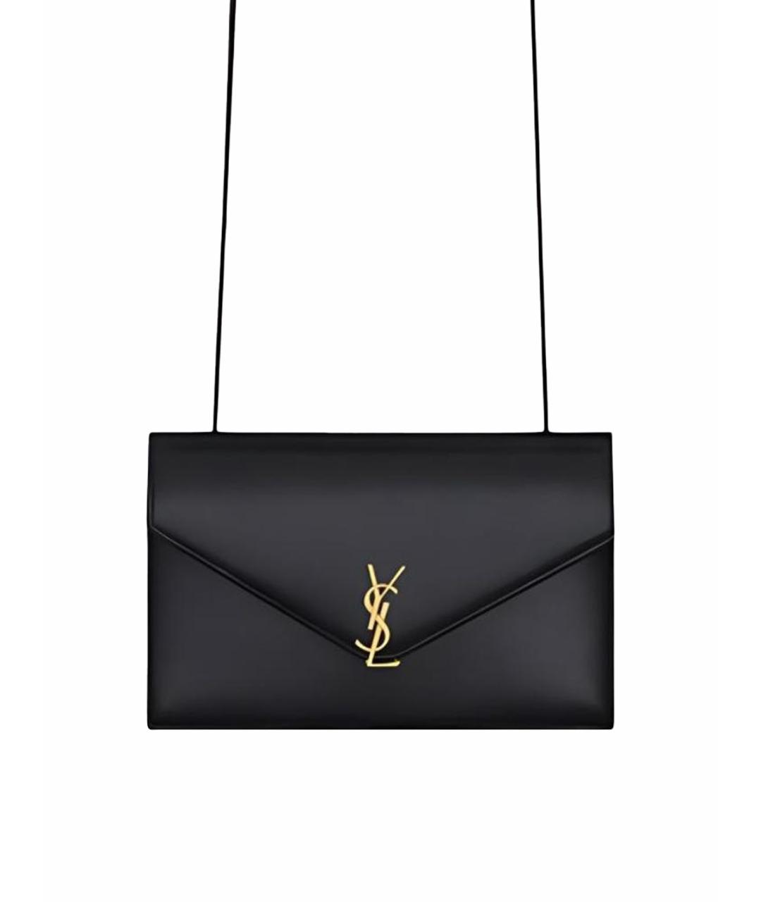 SAINT LAURENT Черная кожаная сумка через плечо, фото 1