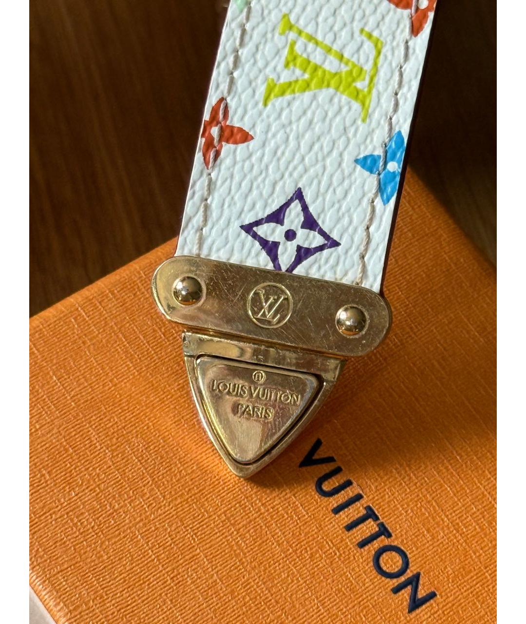 LOUIS VUITTON Белый кожаный браслет, фото 5