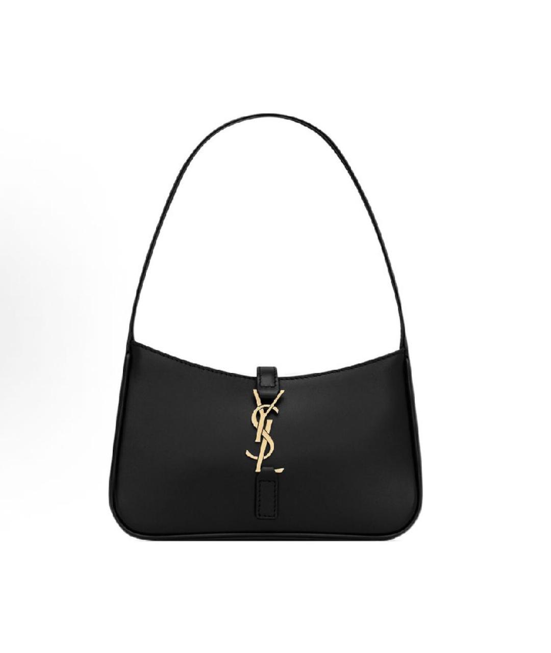 SAINT LAURENT Черная кожаная сумка с короткими ручками, фото 9