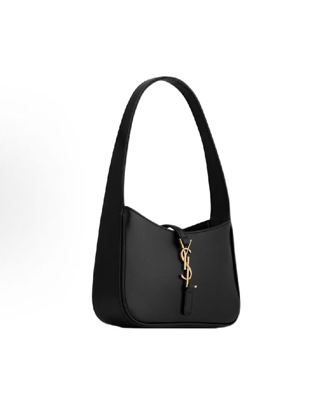 SAINT LAURENT Черная кожаная сумка с короткими ручками, фото 2