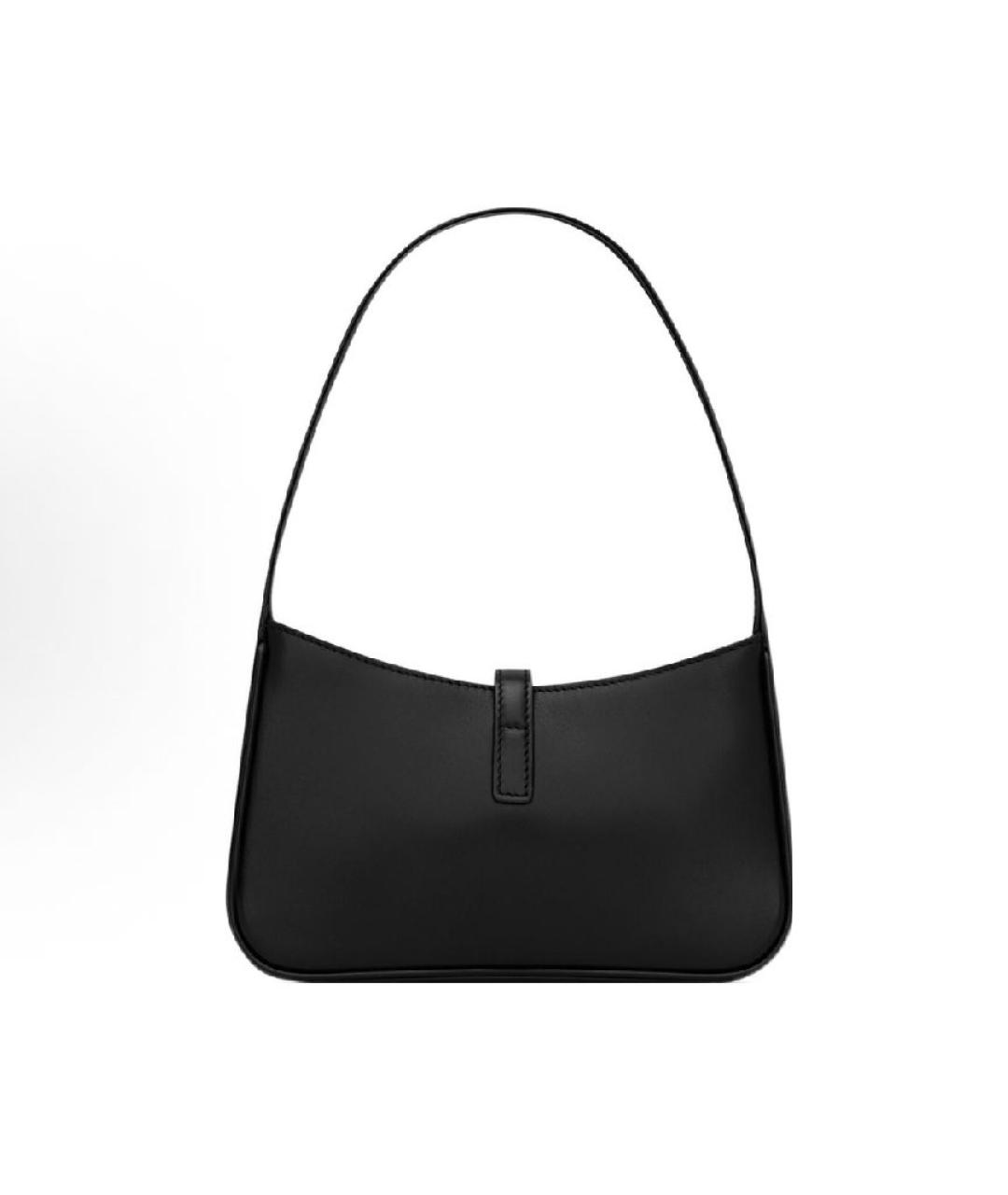 SAINT LAURENT Черная кожаная сумка с короткими ручками, фото 3