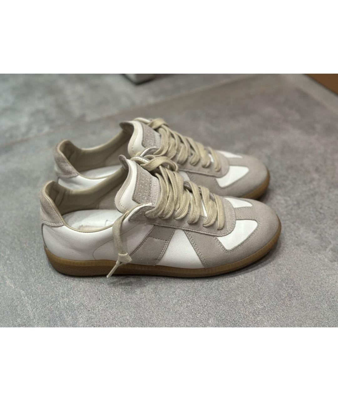 MAISON MARGIELA Белые кожаные кеды, фото 4