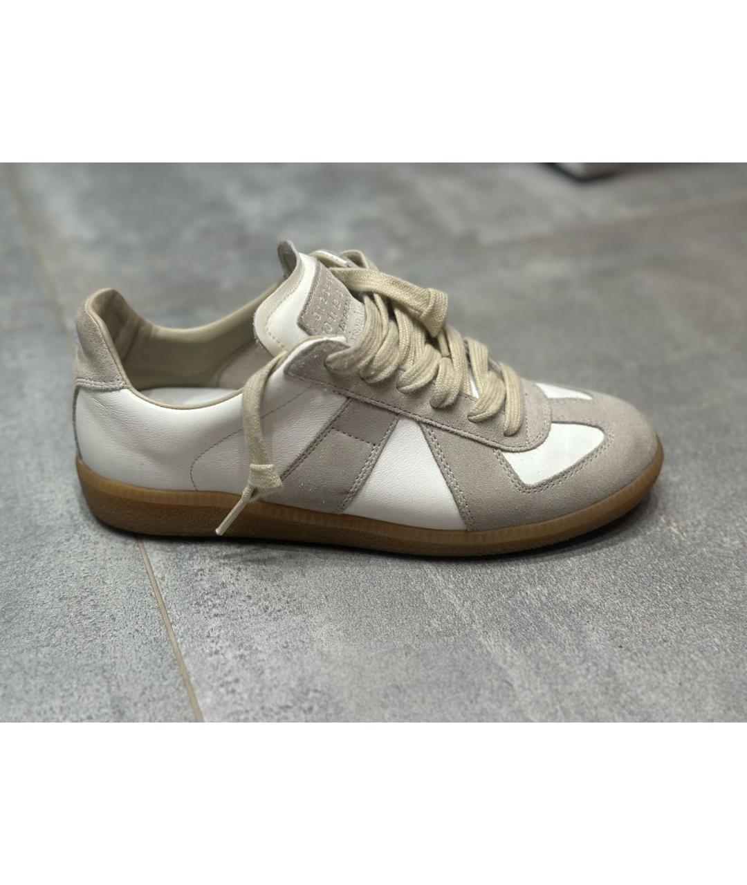 MAISON MARGIELA Белые кожаные кеды, фото 6