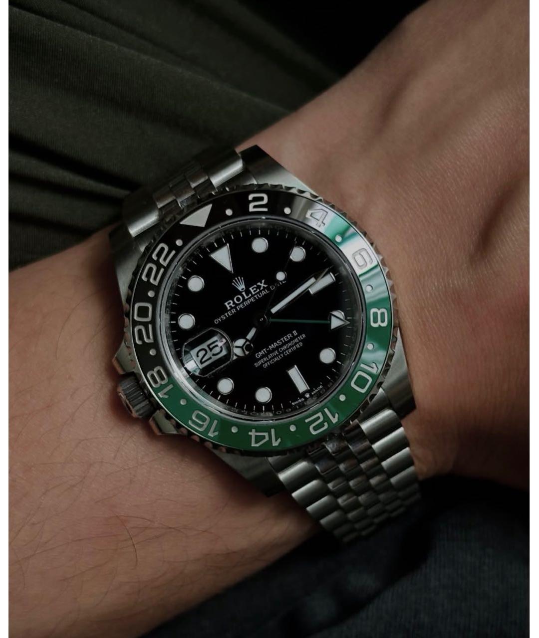 ROLEX Черные стальные часы, фото 7