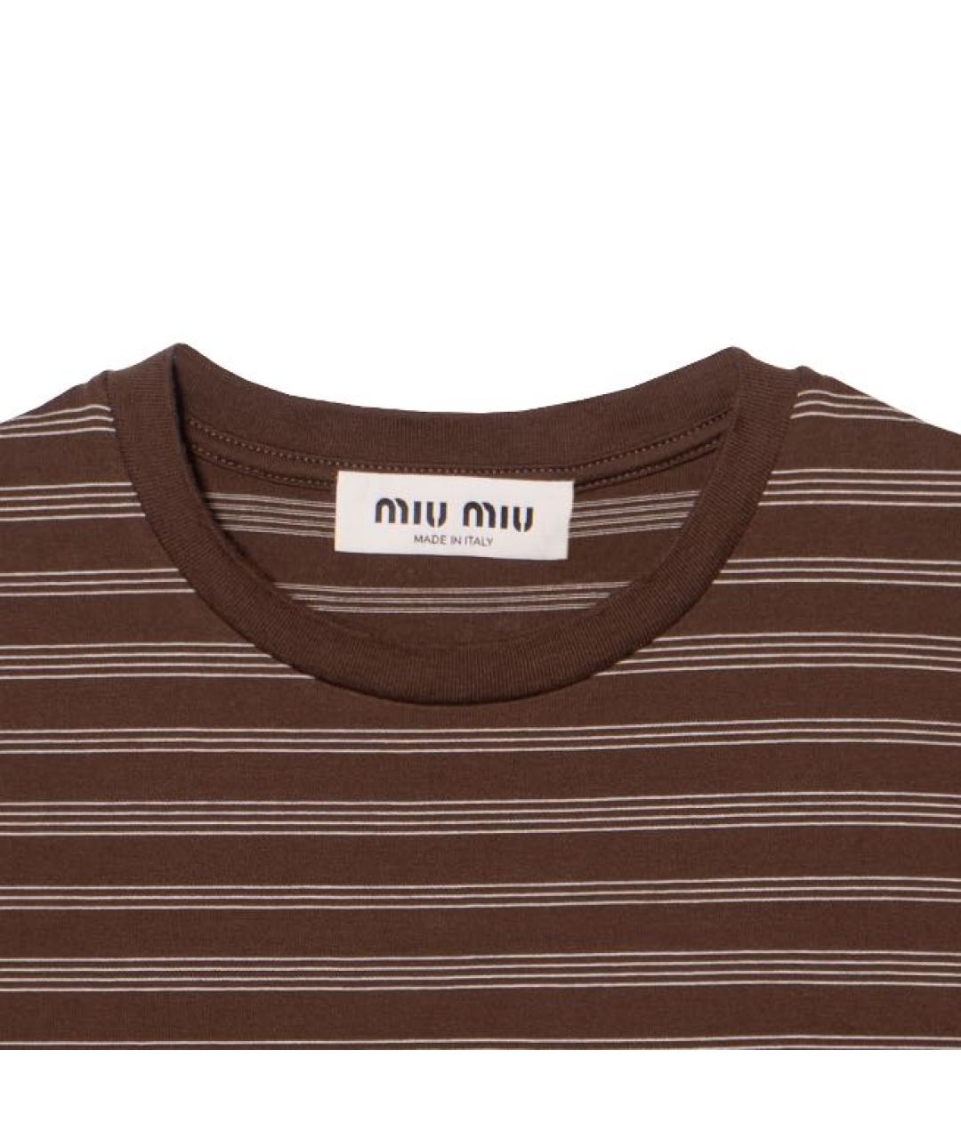 MIU MIU Коричневая футболка, фото 4