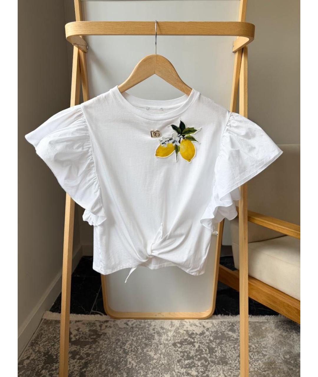 DOLCE & GABBANA KIDS Белый хлопковый детская футболка / топ, фото 6