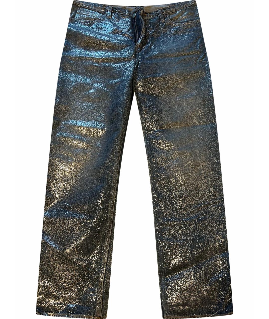 GOLDEN GOOSE DELUXE BRAND Темно-синие хлопковые прямые джинсы, фото 1