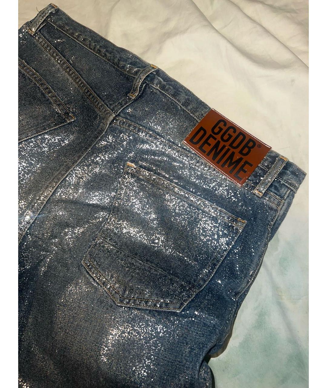 GOLDEN GOOSE DELUXE BRAND Темно-синие хлопковые прямые джинсы, фото 4