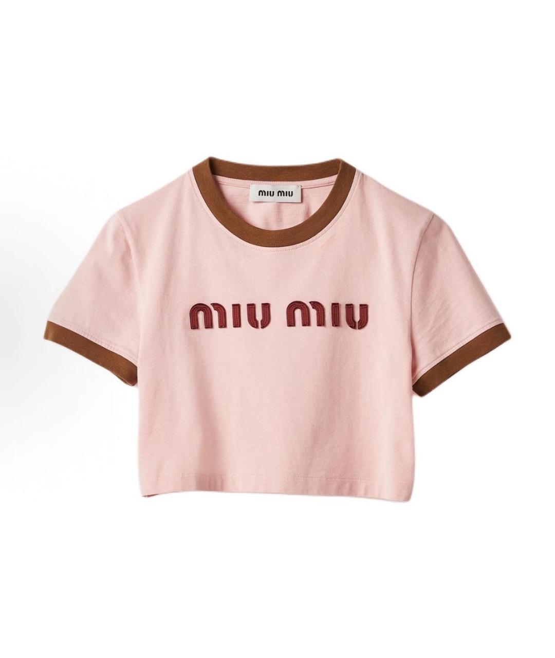 MIU MIU Розовая футболка, фото 5