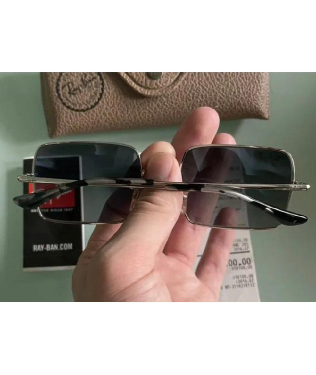 RAY BAN Черные металлические солнцезащитные очки, фото 2