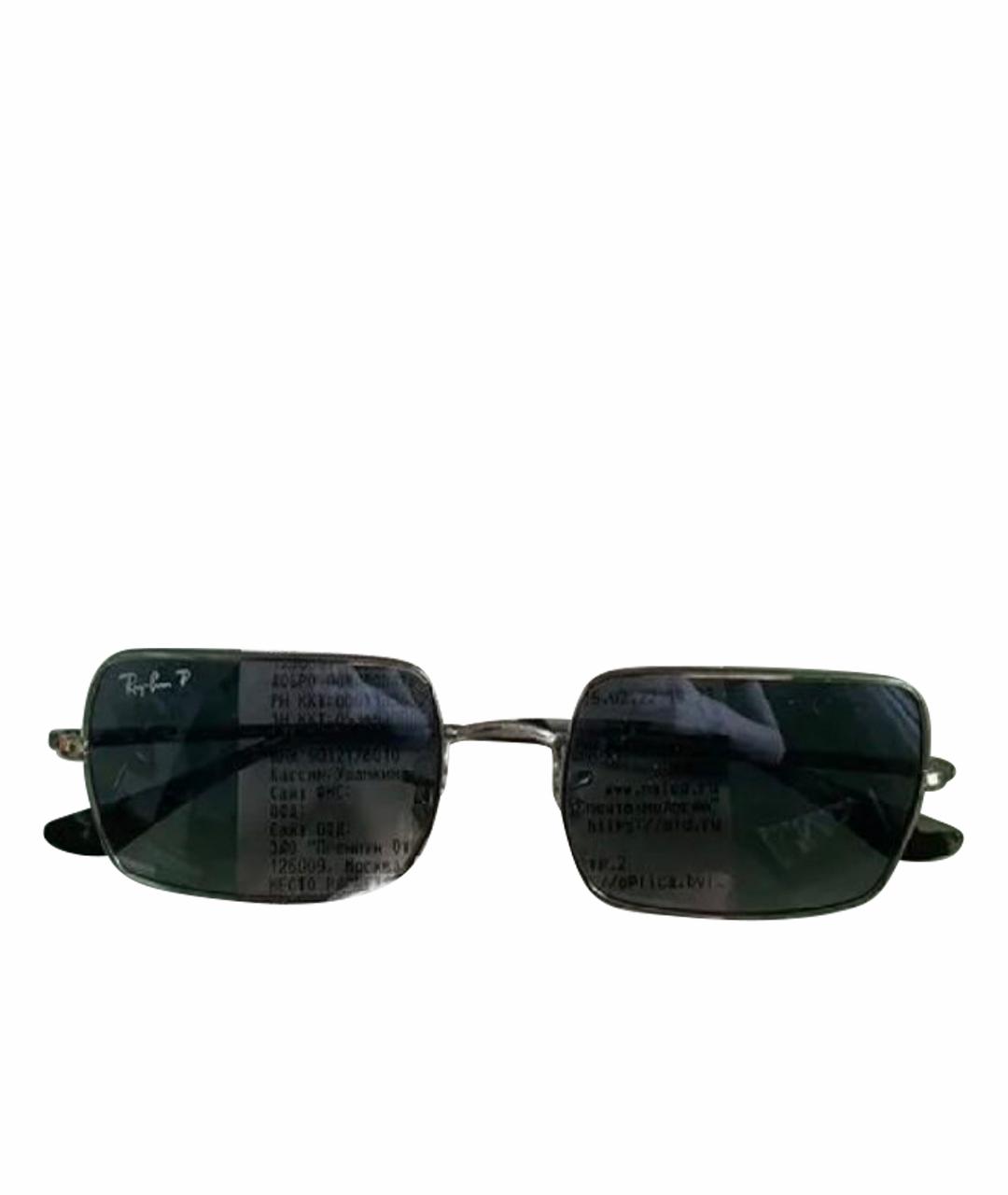 RAY BAN Черные металлические солнцезащитные очки, фото 1