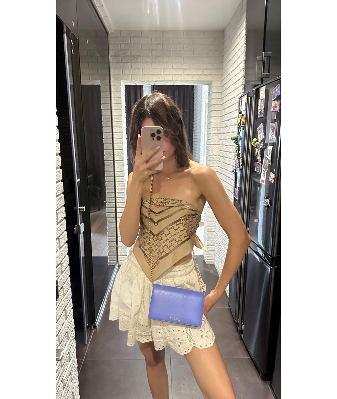 GUCCI Голубая кожаная сумка через плечо, фото 7