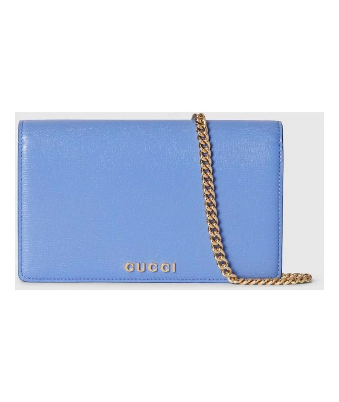 GUCCI Голубая кожаная сумка через плечо, фото 8