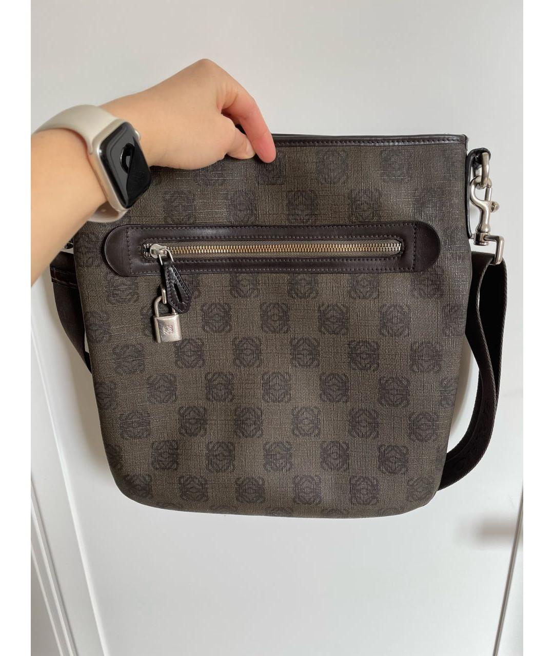 LOEWE Коричневая сумка на плечо, фото 5