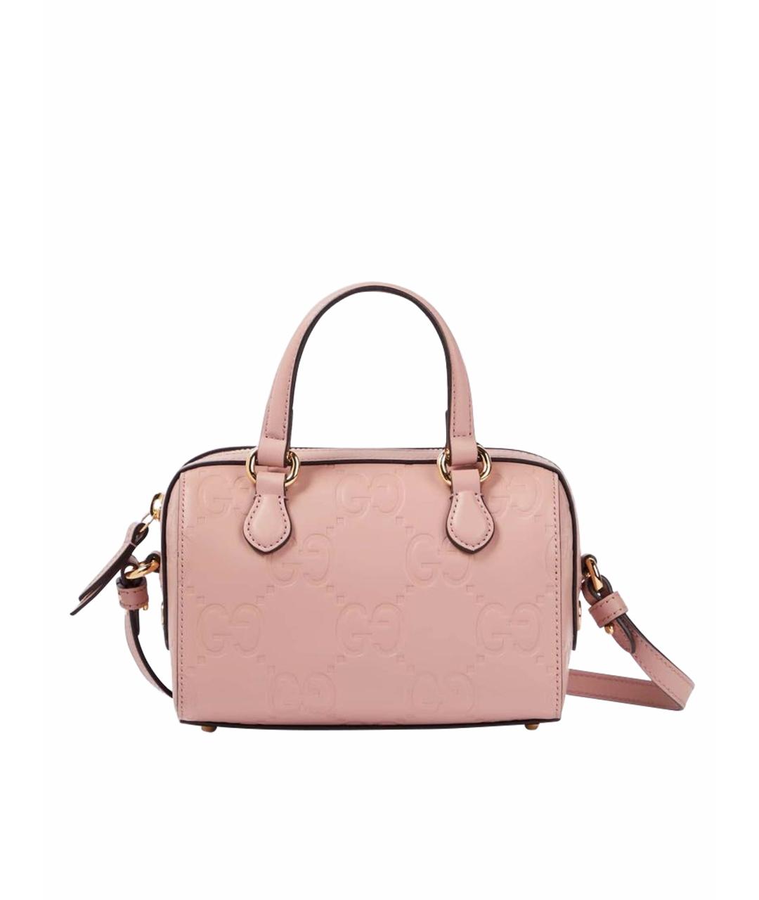 GUCCI Розовая кожаная сумка с короткими ручками, фото 1