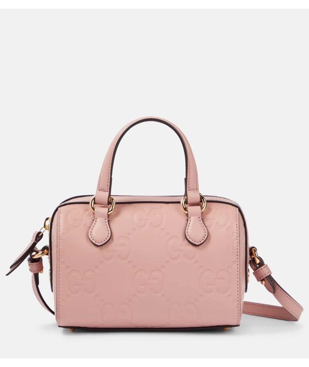 GUCCI Розовая кожаная сумка с короткими ручками, фото 9