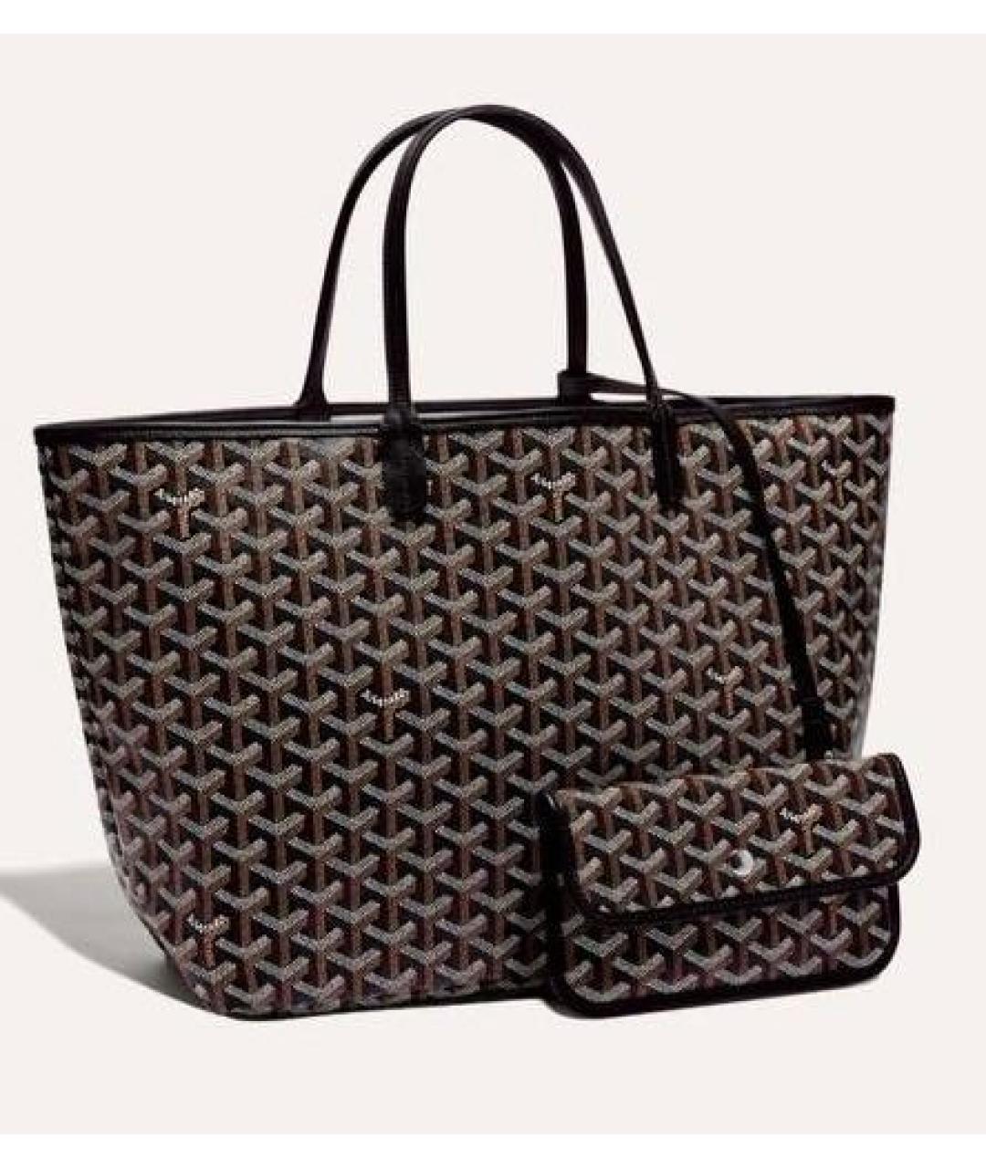 GOYARD Черная кожаная сумка тоут, фото 6