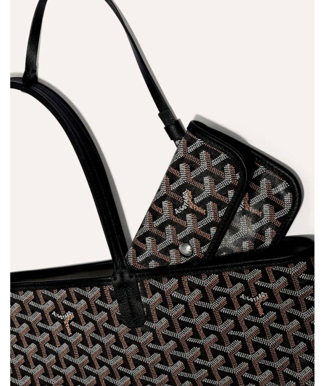 GOYARD Черная кожаная сумка тоут, фото 3