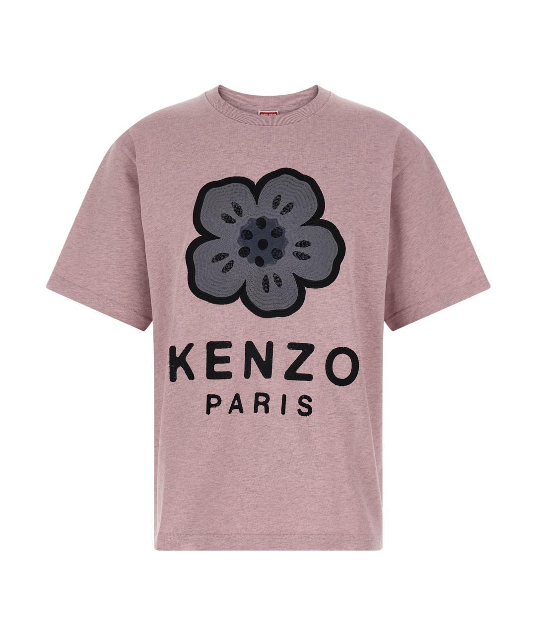 KENZO Розовая хлопковая футболка, фото 1