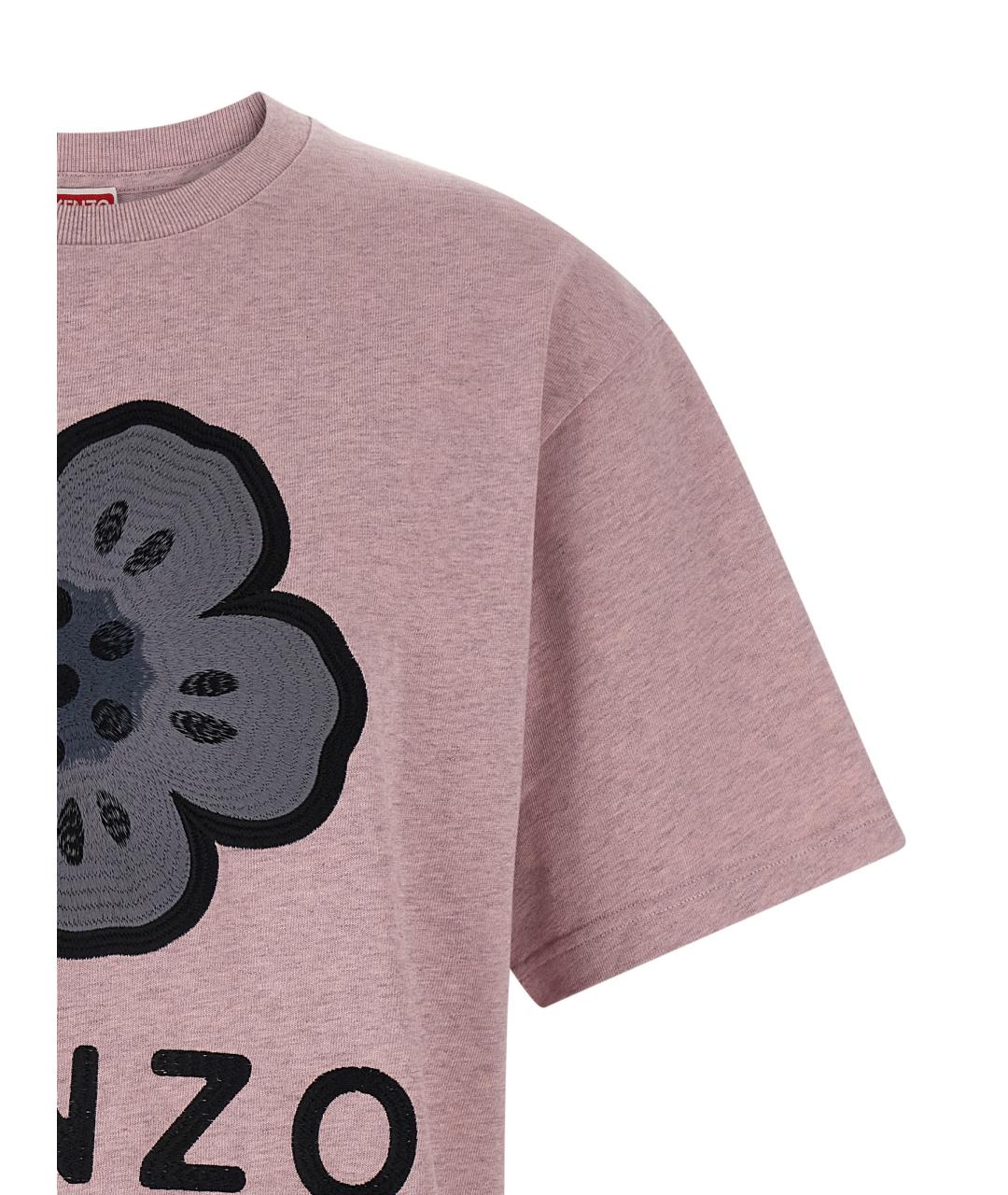 KENZO Розовая хлопковая футболка, фото 3