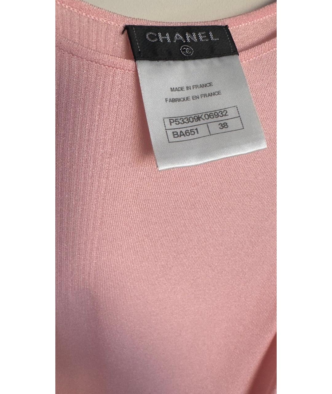 CHANEL Розовая вискозная майка, фото 4