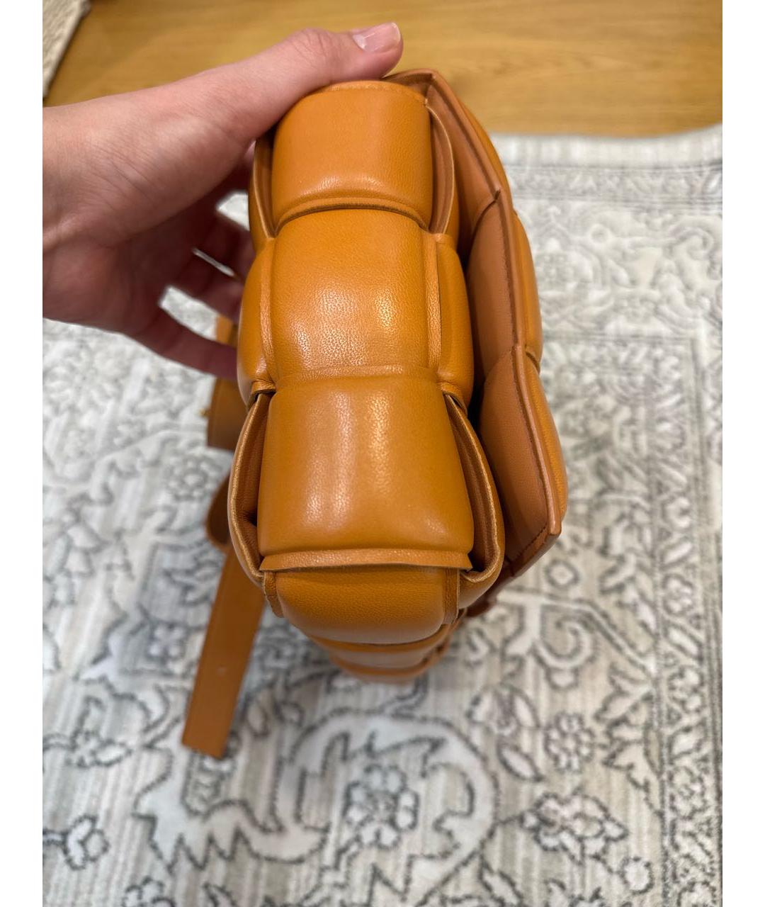 BOTTEGA VENETA Оранжевая кожаная сумка через плечо, фото 3