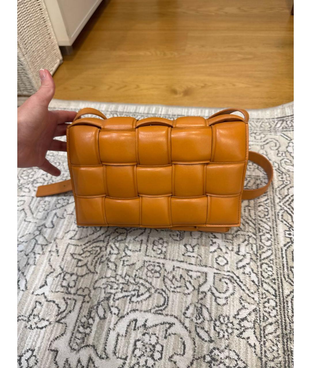 BOTTEGA VENETA Оранжевая кожаная сумка через плечо, фото 2
