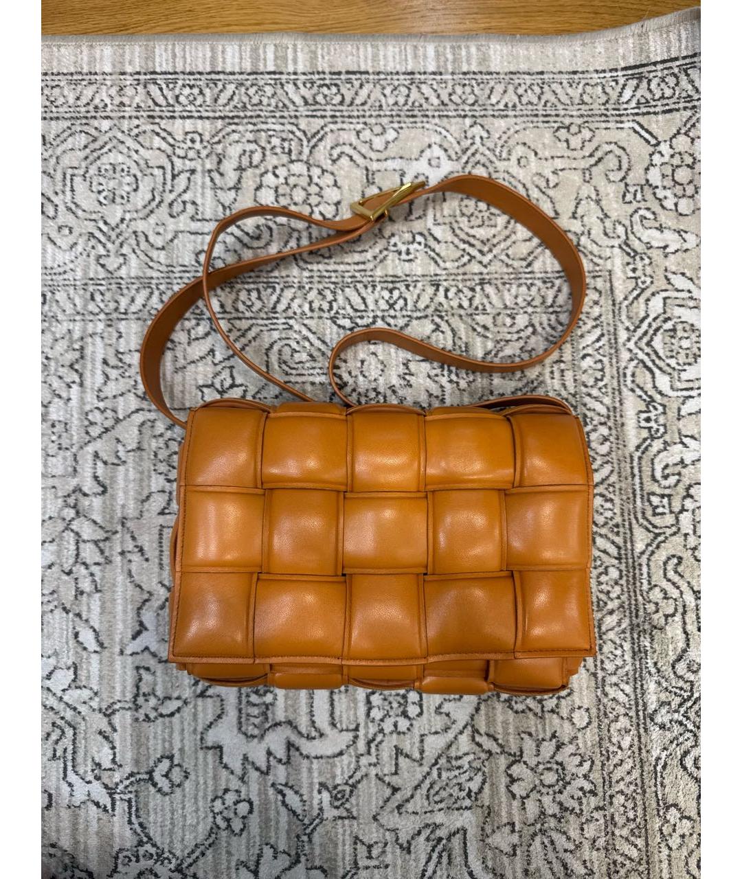 BOTTEGA VENETA Оранжевая кожаная сумка через плечо, фото 5
