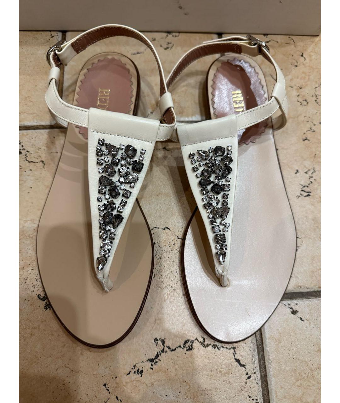 RED VALENTINO Бежевые кожаные босоножки, фото 2