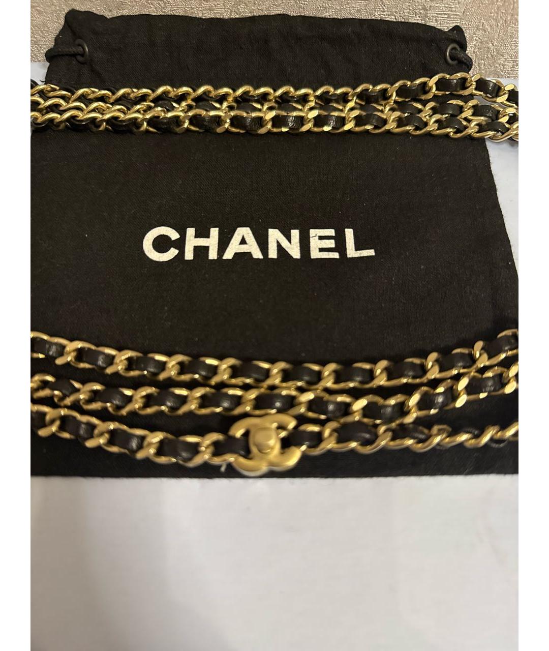 CHANEL Черный пелетеный ремень, фото 2