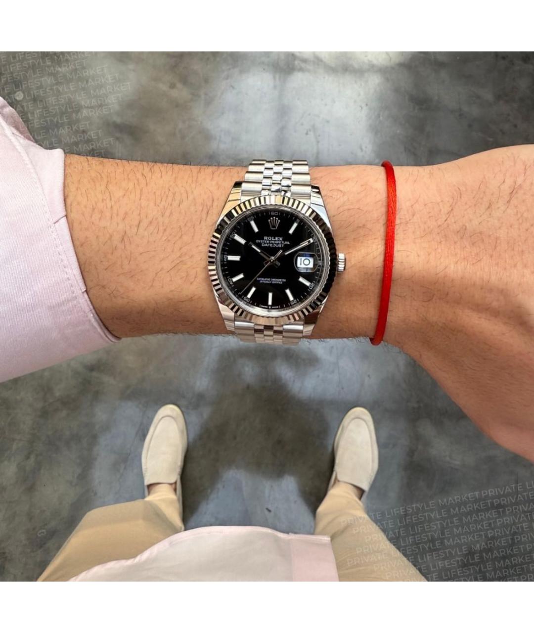 ROLEX Черные часы из белого золота, фото 8
