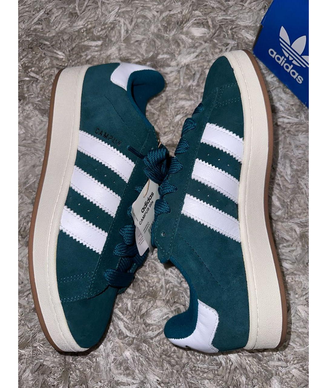 ADIDAS Зеленые замшевые низкие кроссовки / кеды, фото 2