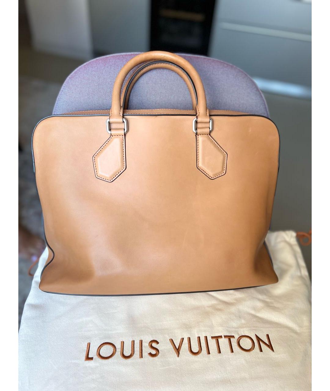 LOUIS VUITTON Коричневый кожаный портфель, фото 2