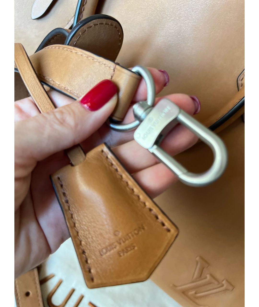 LOUIS VUITTON Коричневый кожаный портфель, фото 7