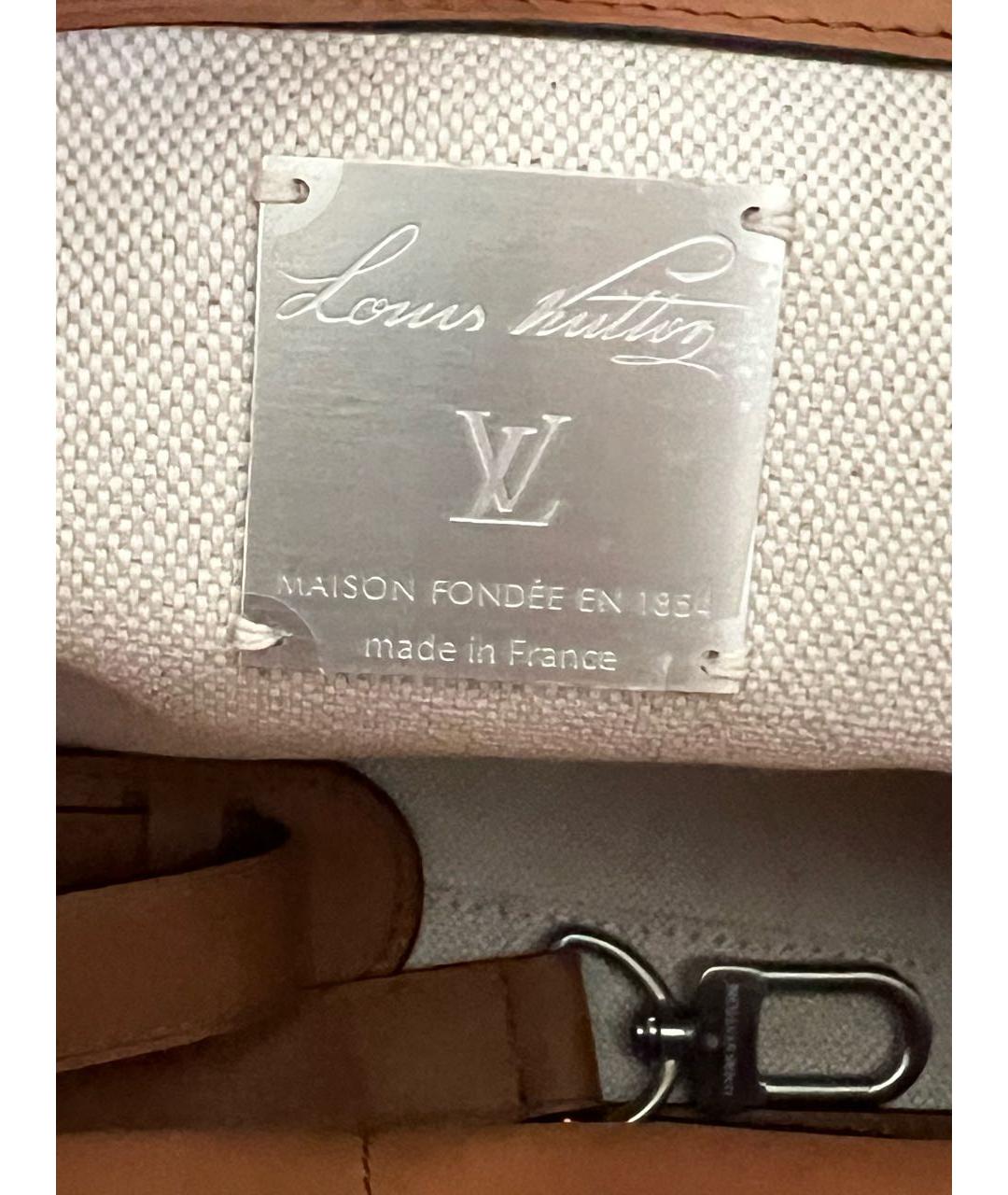 LOUIS VUITTON Коричневый кожаный портфель, фото 8