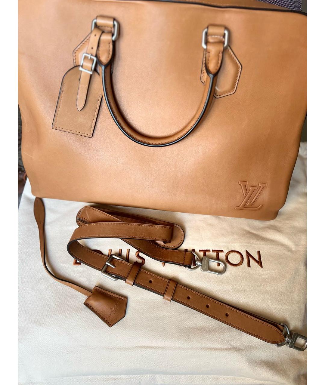 LOUIS VUITTON Коричневый кожаный портфель, фото 6
