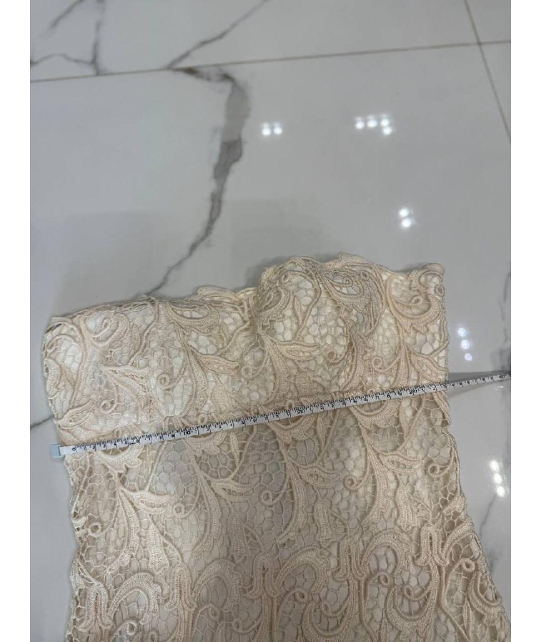 ERMANNO SCERVINO Бежевое хлопковое коктейльное платье, фото 6