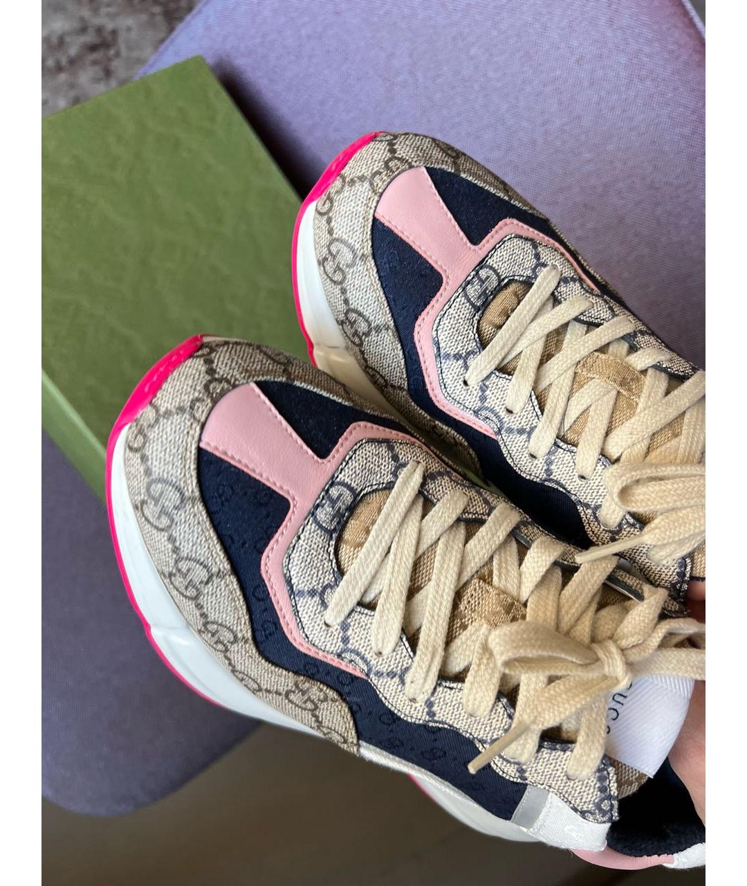 GUCCI Мульти кожаные кроссовки, фото 3