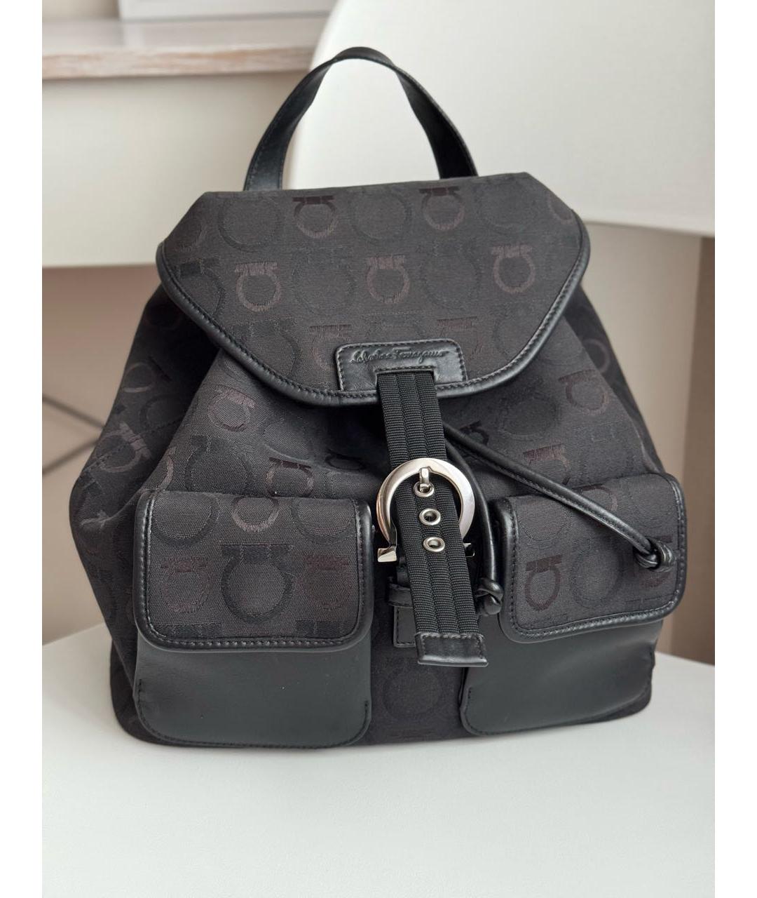 FERRAGAMO Черный тканевый рюкзак, фото 2
