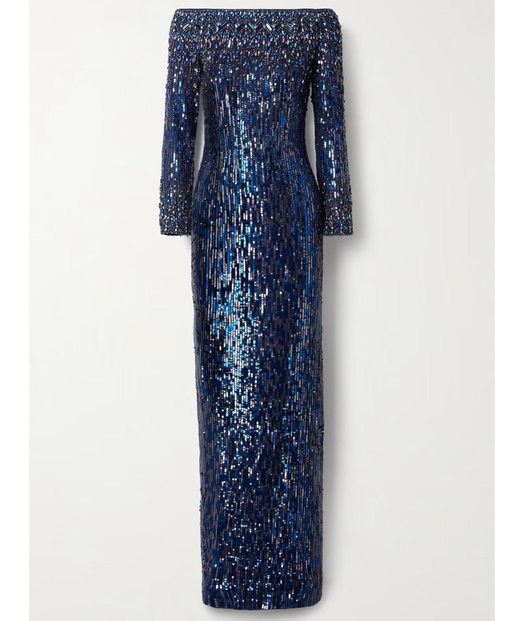 JENNY PACKHAM Синее вечернее платье, фото 5