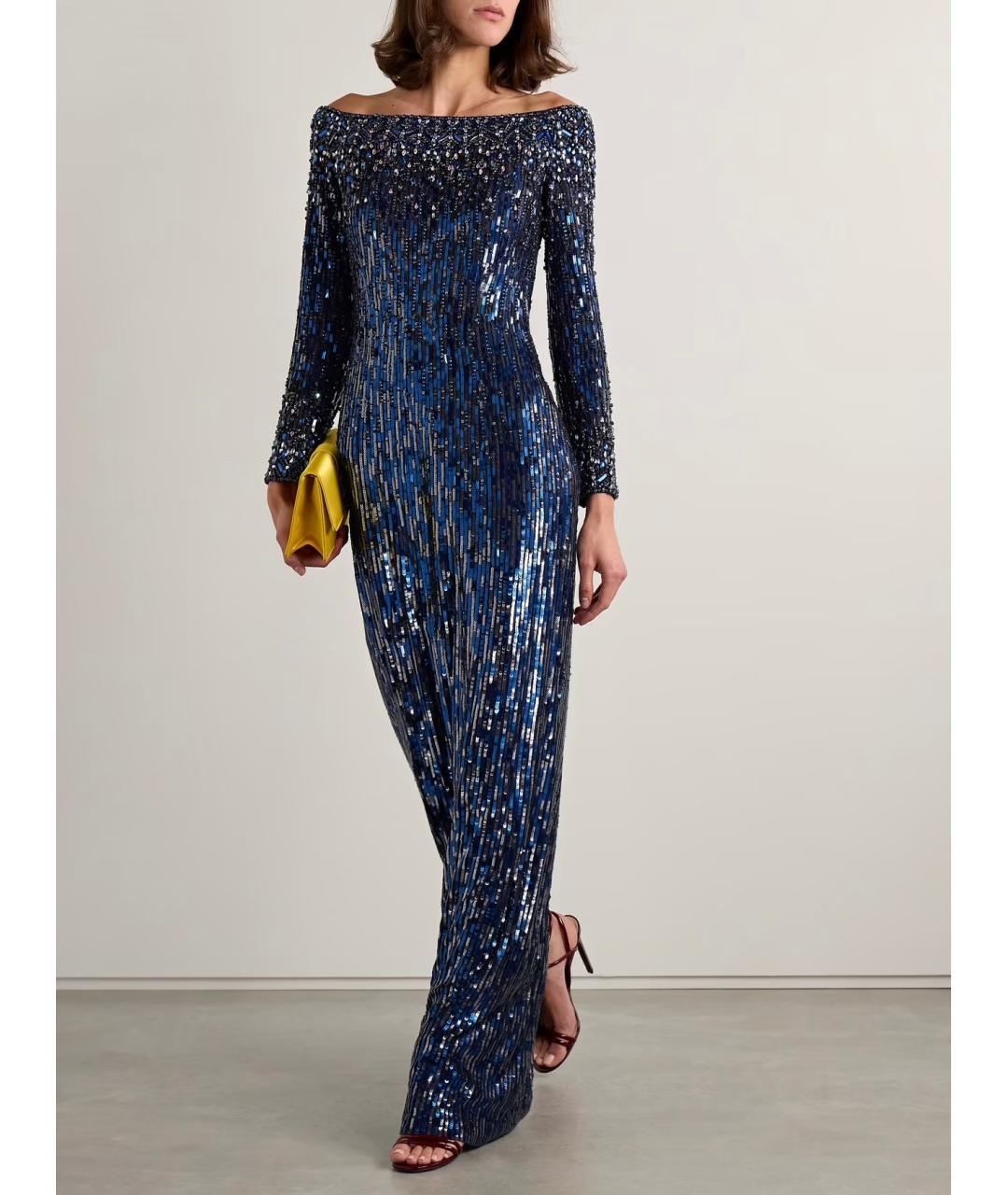 JENNY PACKHAM Синее вечернее платье, фото 2