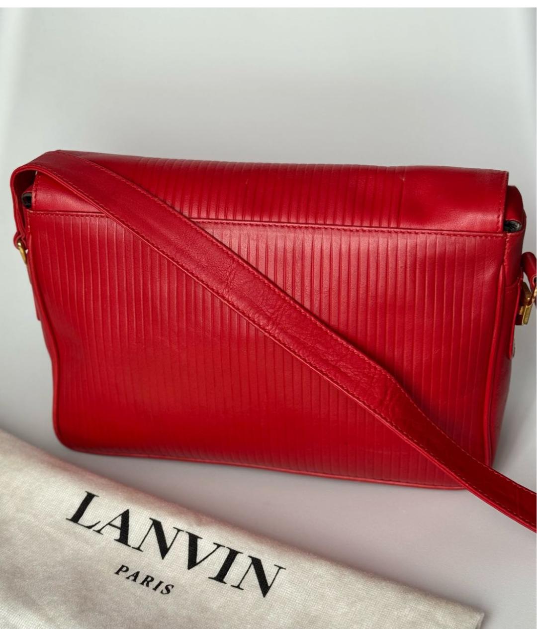 LANVIN Красная кожаная сумка через плечо, фото 7