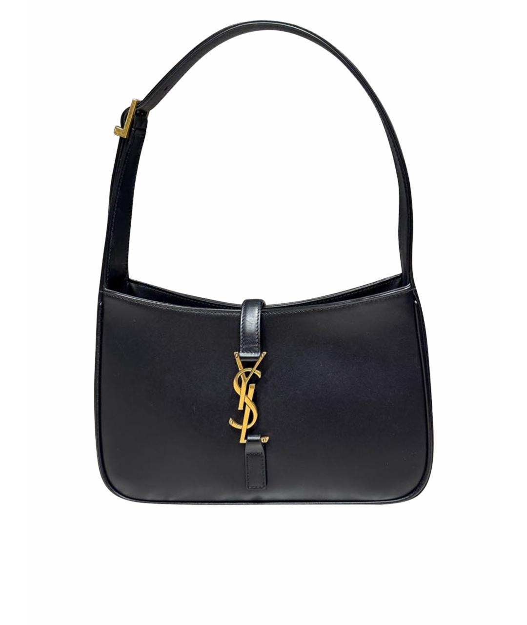 SAINT LAURENT Черная кожаная сумка с короткими ручками, фото 1
