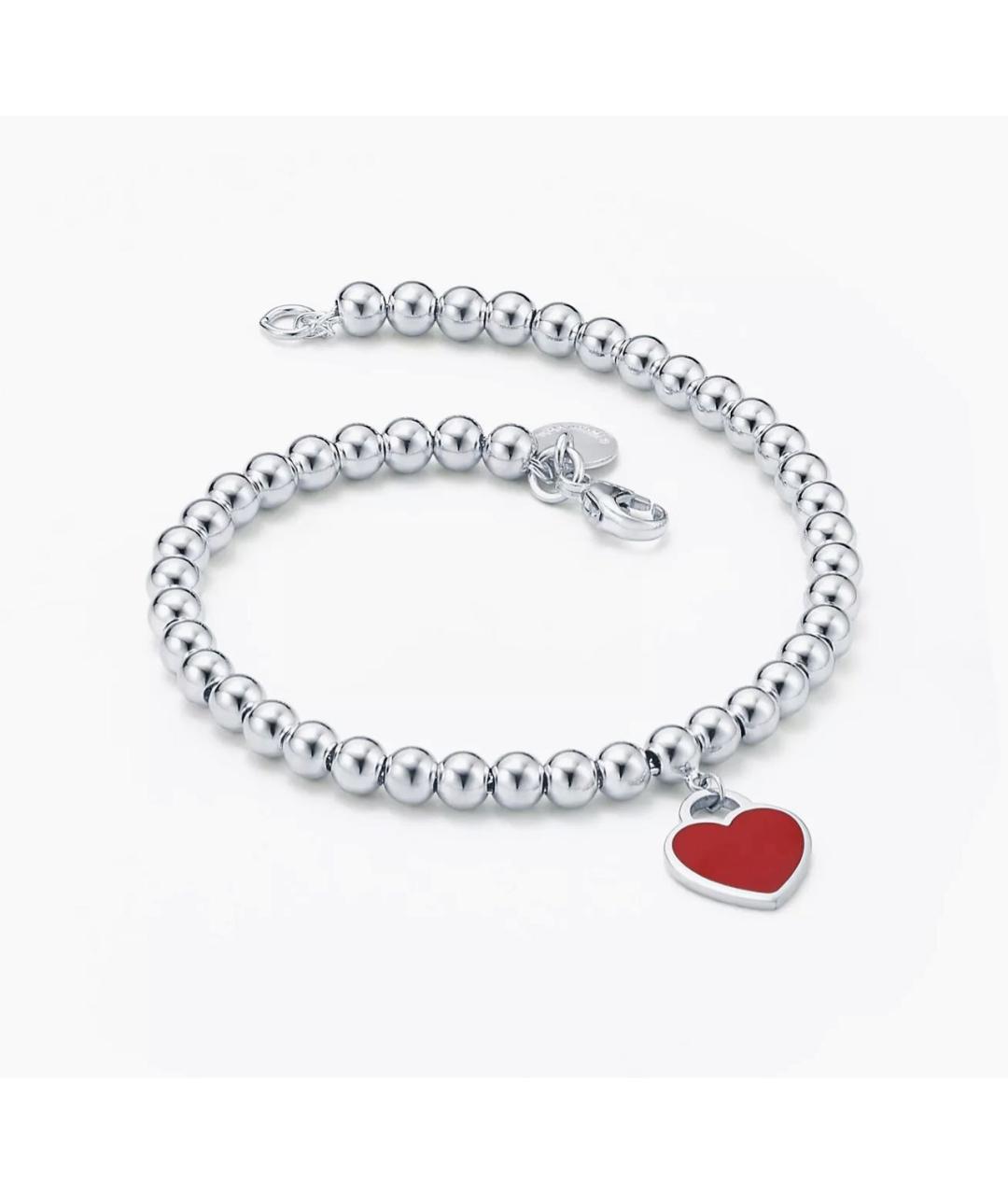 TIFFANY&CO Бордовый серебряный браслет, фото 7