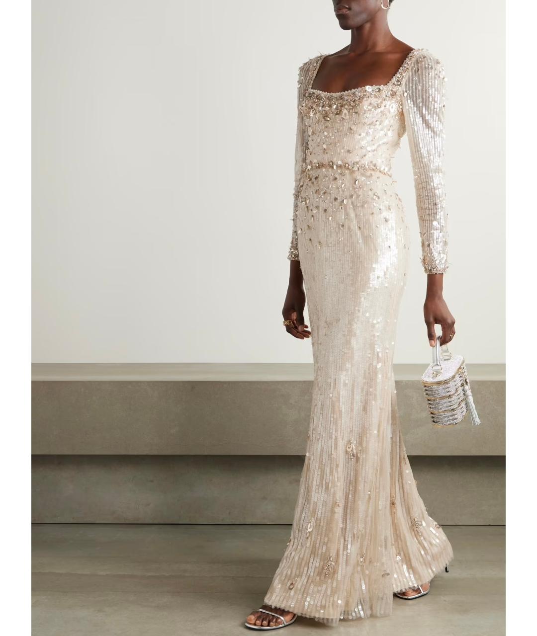 JENNY PACKHAM Бежевое вечернее платье, фото 2