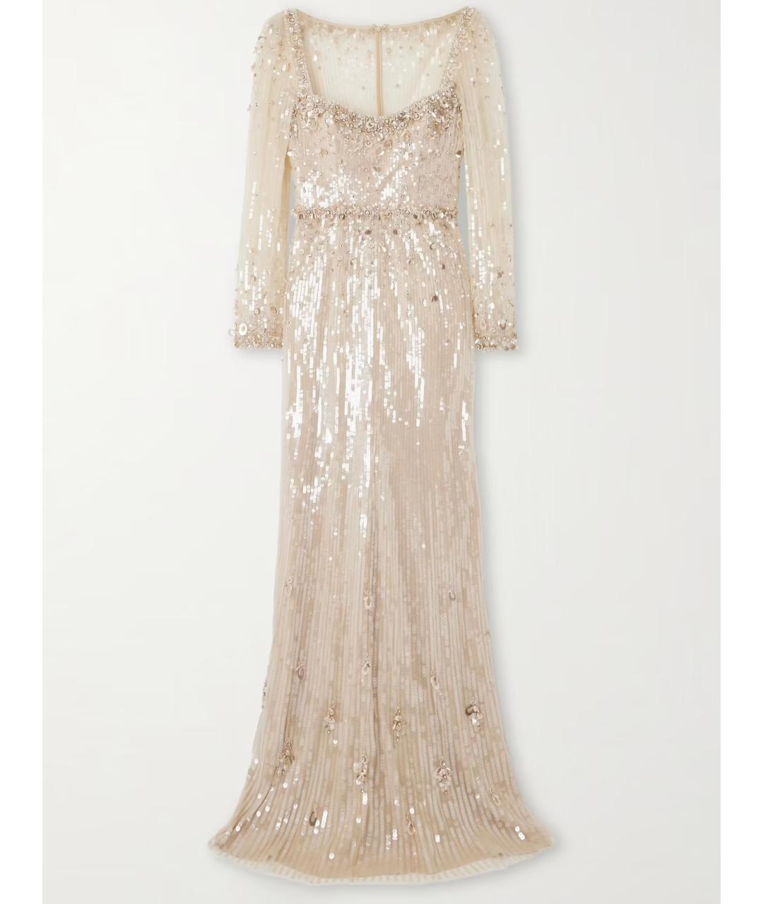 JENNY PACKHAM Бежевое вечернее платье, фото 5