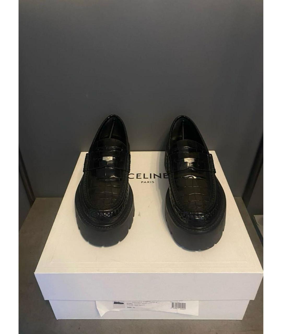 CELINE Черные кожаные лоферы, фото 2