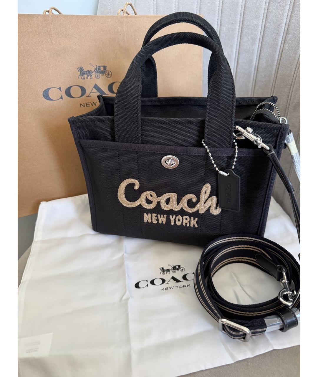 COACH Черная тканевая сумка тоут, фото 8