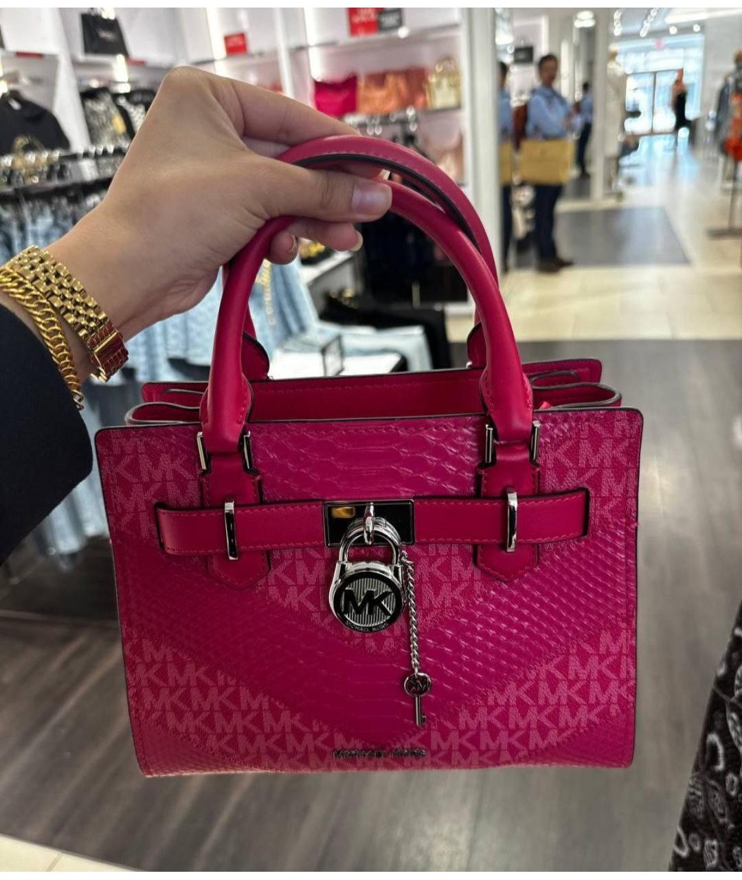 MICHAEL KORS Розовая сумка с короткими ручками из искусственной кожи, фото 6