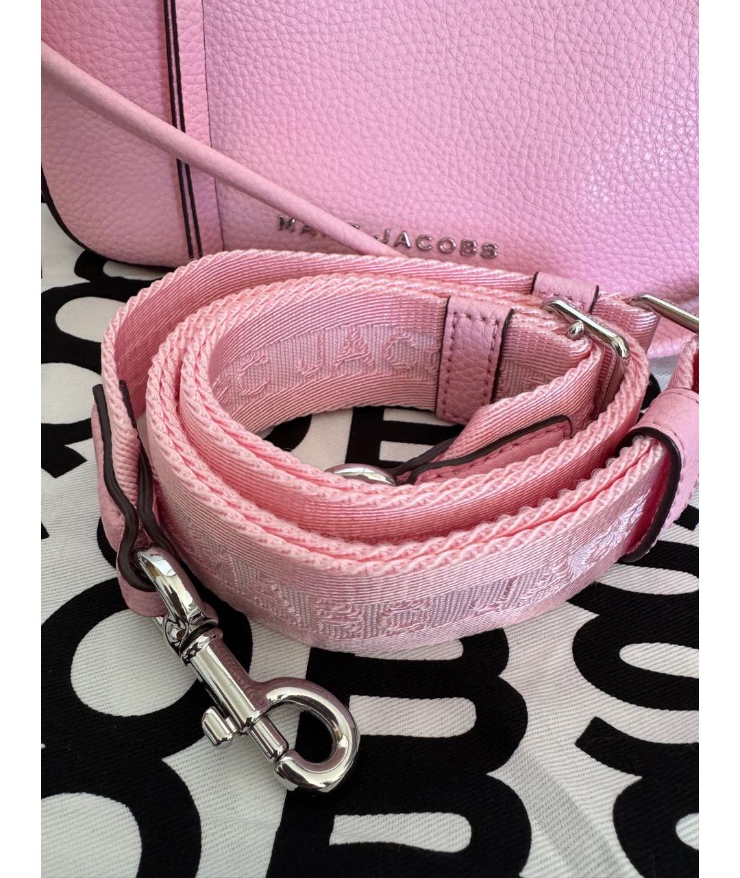 MARC JACOBS Розовая кожаная сумка с короткими ручками, фото 6